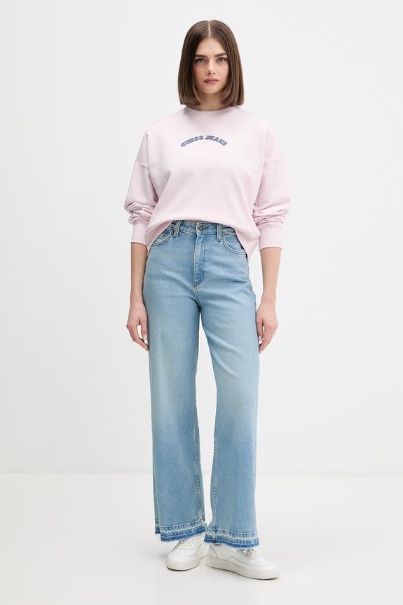 Guess Jeans mikina dámska bavlnená W6GQB0.K68I4 ružová SS26