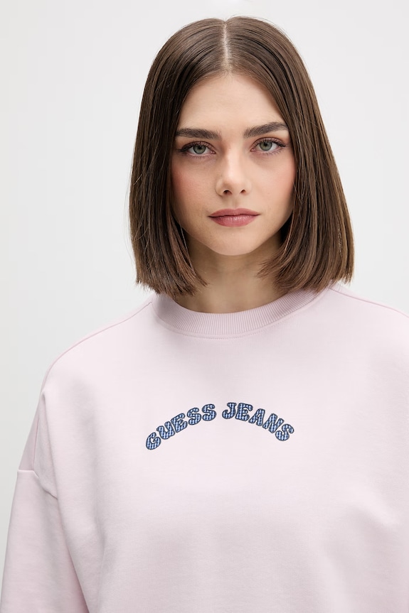Guess Jeans mikina dámska bavlnená ružová W6GQB0.K68I4