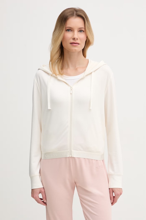 Guess bluza z kapturem damska JUNIE beżowy O6GQ01.KCQP2