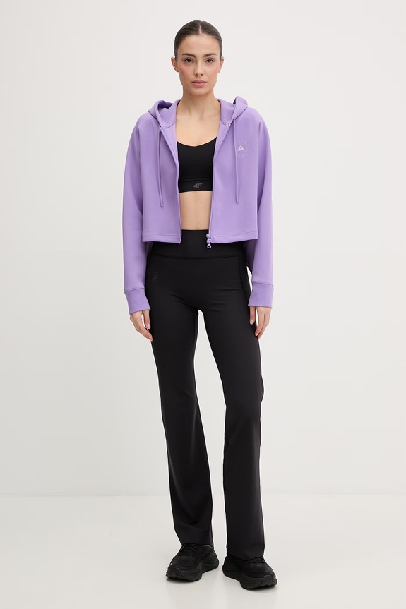 adidas by Stella McCartney športová mikina dámska s bavlnou JZ0654 fialová SS26