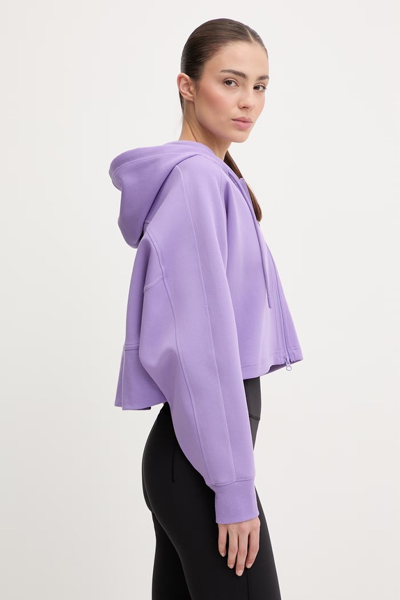 adidas by Stella McCartney športová mikina dámska s bavlnou fialová JZ0654