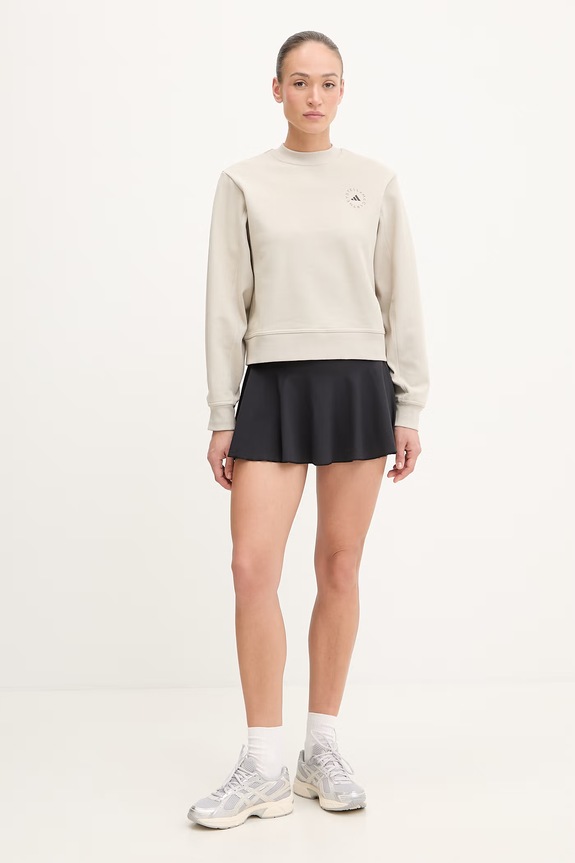 adidas by Stella McCartney mikina dámska bavlnená JZ0674 béžová SS26