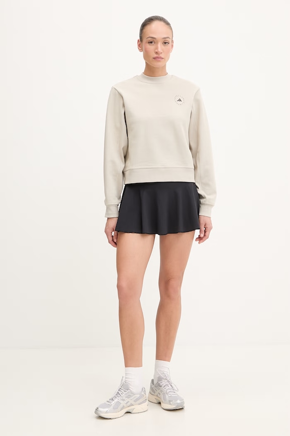 adidas by Stella McCartney mikina dámska bavlnená JZ0674 béžová SS26