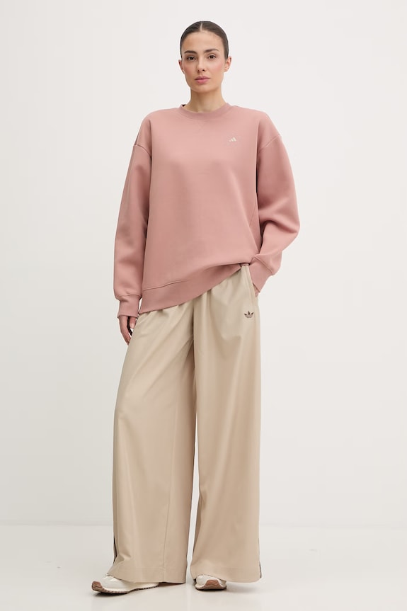adidas by Stella McCartney mikina dámska s bavlnou KC1822 hnedá SS26