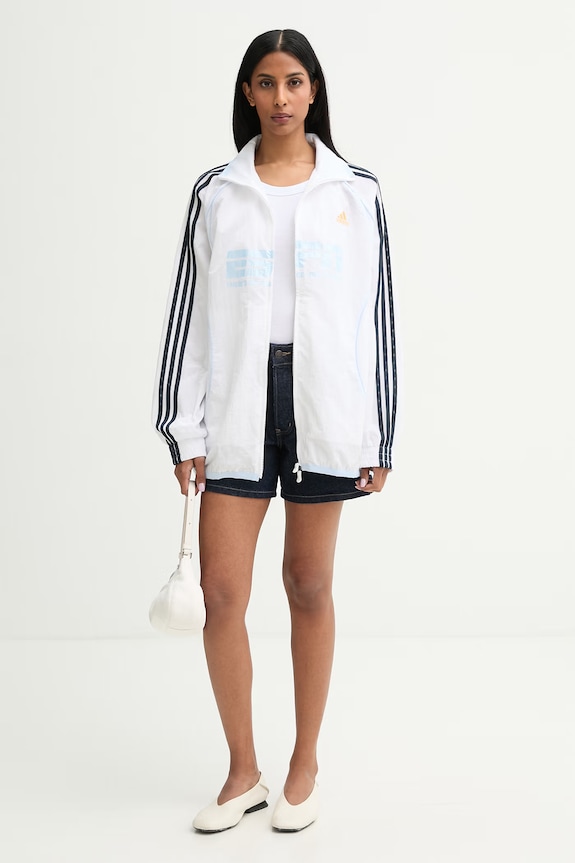 adidas Originals hanorac cu fermoar pentru femei KC6396 alb SS26