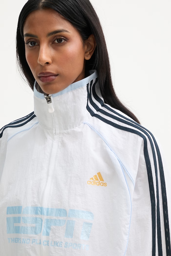 adidas Originals hanorac cu fermoar pentru femei alb KC6396