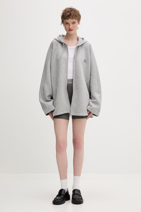 adidas Originals dukserica na zakopčavanje za žene KD0497 siva SS26