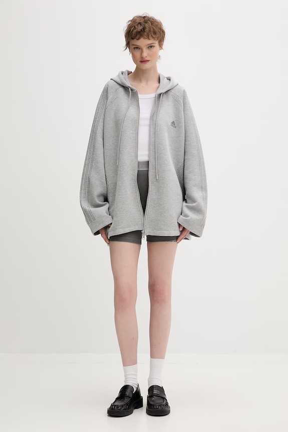 adidas Originals dukserica na zakopčavanje za žene KD0497 siva SS26