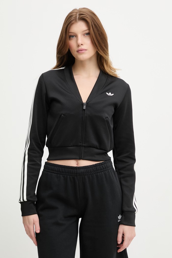 adidas Originals felpa con cerniera da donna nero KV1181
