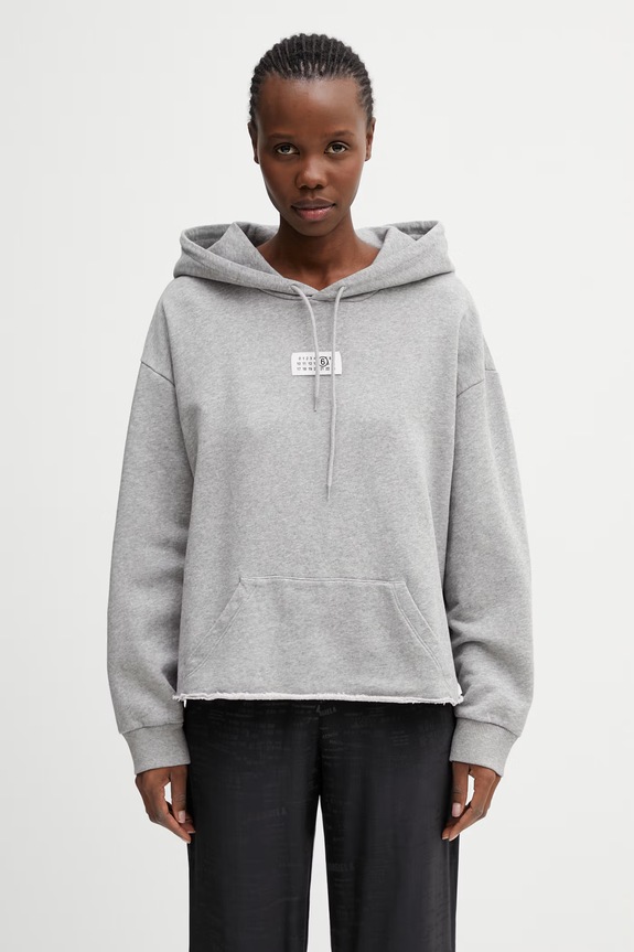 MM6 Maison Margiela bluza z kapturem damska bawełniana szary S52GU0235.M25025.853M