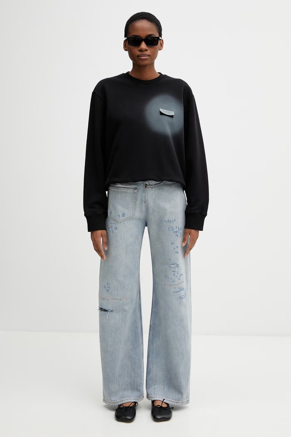 MM6 Maison Margiela pulover ženski bombažen S52GU0251.M25014.900 črna