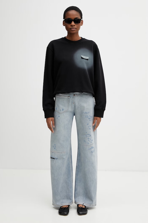 MM6 Maison Margiela суичър от памук дамски S52GU0251.M25014.900 черен