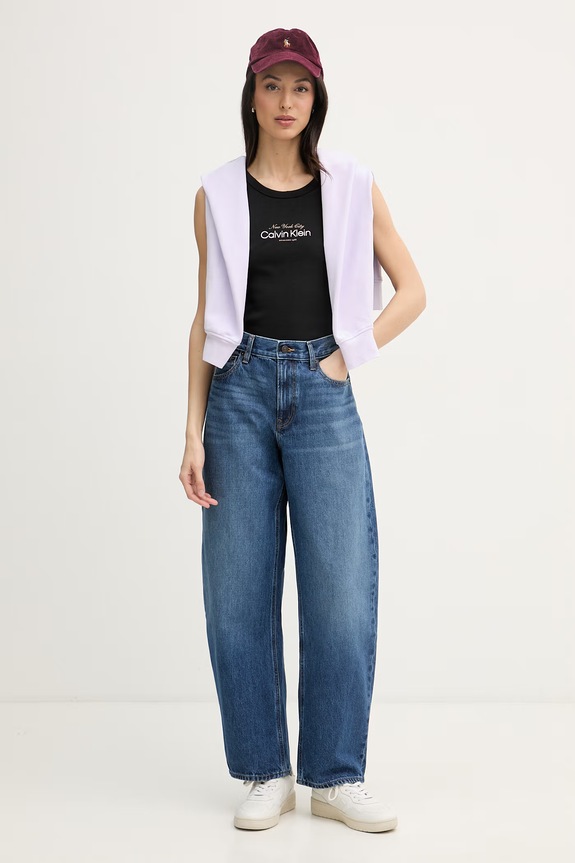 Calvin Klein Jeans pulover ženski bombažen LV047F204G vijolična SS26