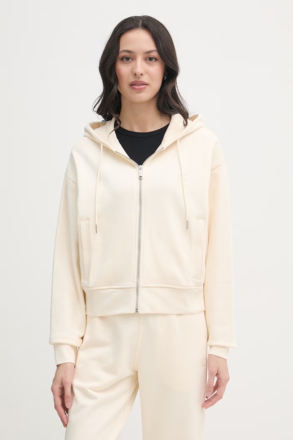 Calvin Klein Jeans bluza damska bawełniana beżowy LV047F208G