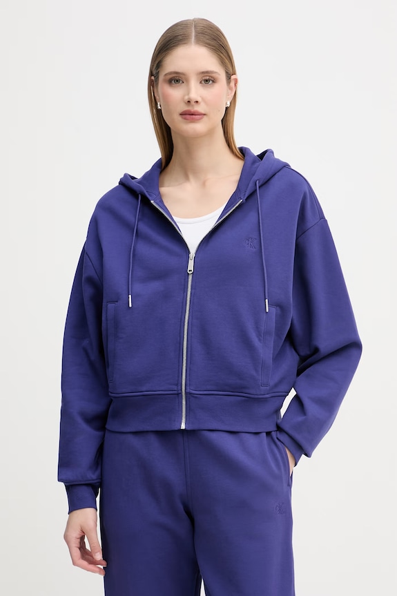 Calvin Klein Jeans mikina dámská bavlněná fialová LV047F208G