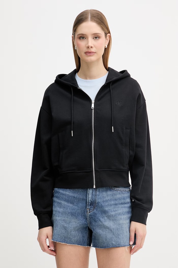 Calvin Klein Jeans mikina dámská bavlněná černá LV047F208G