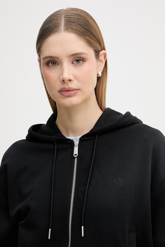 Calvin Klein Jeans mikina dámská bavlněná černá LV047F208G