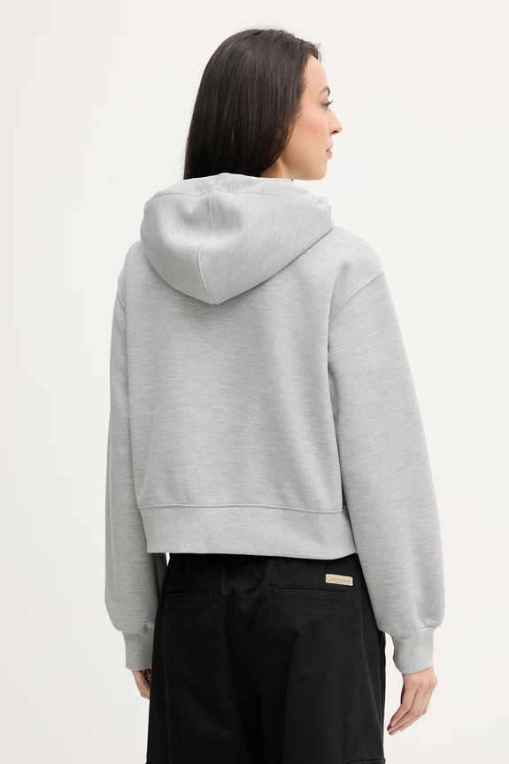 Oblečenie Calvin Klein Jeans mikina s kapucňou dámska LV047F236G sivá