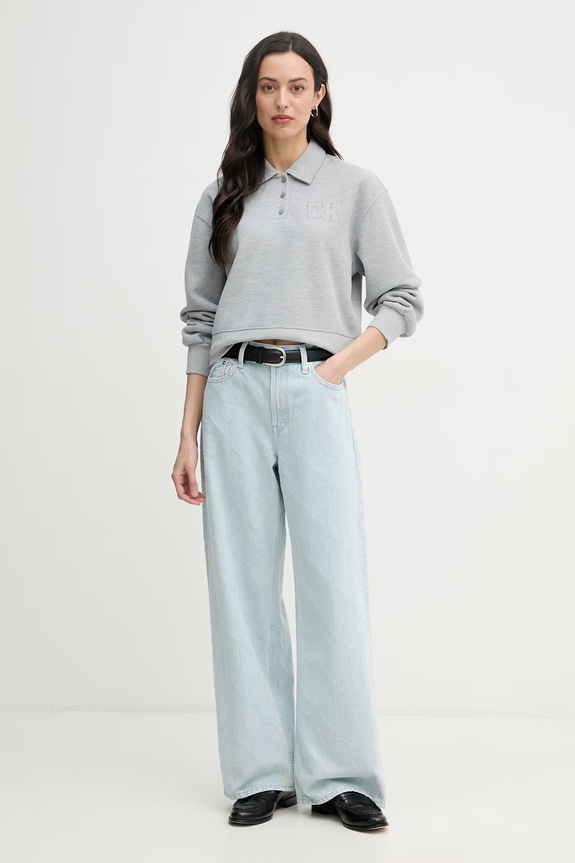 Calvin Klein Jeans mikina dámska LV047F237G sivá SS26