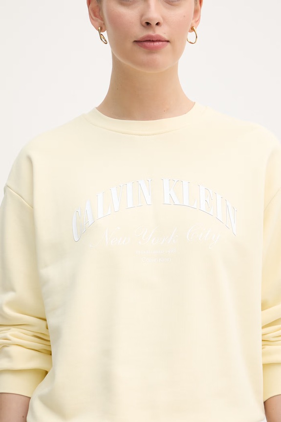 Calvin Klein Jeans hanorac pentru femei, din bumbac LV047F818G galben