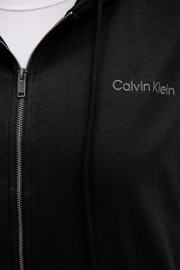 Calvin Klein Underwear mikina na zips s kapucňou dámska bavlnená LV00QS7599 čierna