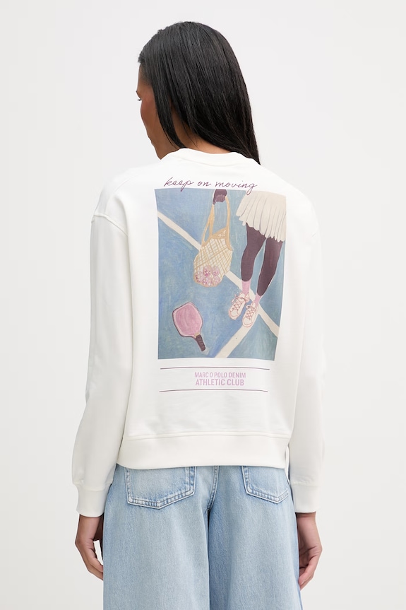 Marc O'Polo bluza oversize damska bawełniana beżowy 5000009632