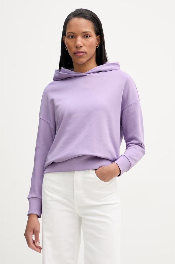 Marc O'Polo bluza z kapturem damska bawełniana fioletowy 5000009694