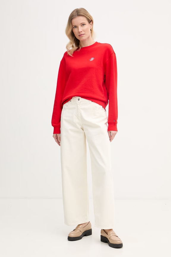 Tommy Hilfiger bluza damska WW0WW48724 czerwony SS26