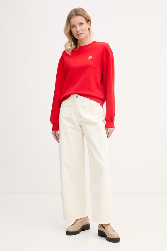 Tommy Hilfiger bluza damska WW0WW48724 czerwony SS26