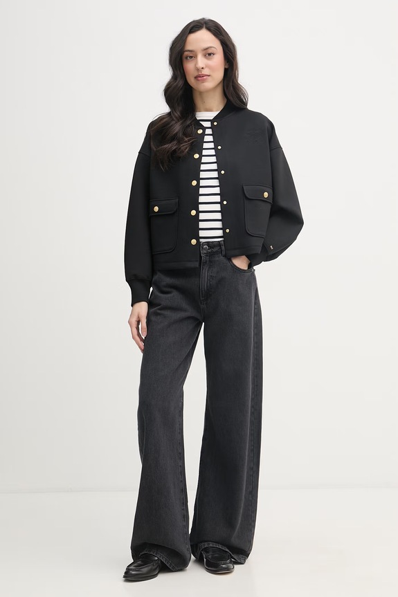 Tommy Hilfiger bluza rozpinana damska WW0WW48730 czarny SS26