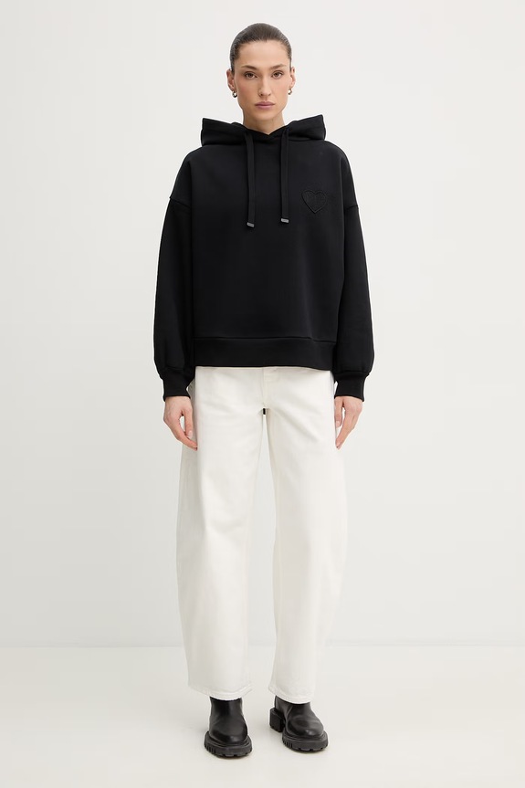 AllSaints hanorac de bumbac LOVERS W008JE negru SS26