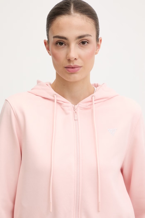 Guess hanorac cu fermoar pentru femei SILVY roz V6GQ15.K3093