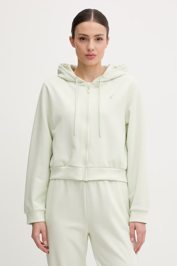 Guess mikina na zips dámska SILVY zelená V6GQ15.K3093