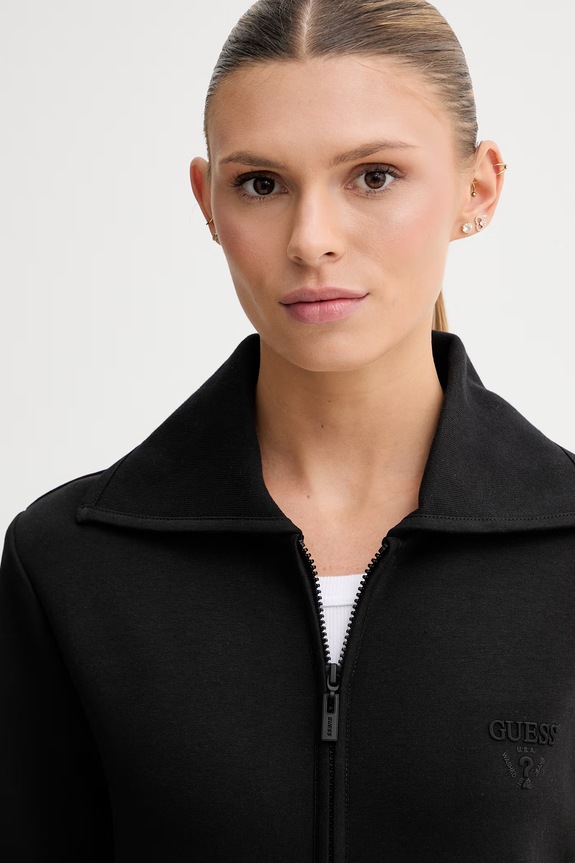 Guess bluza rozpinana damska bawełniana HABI czarny V6GQ16.K3153