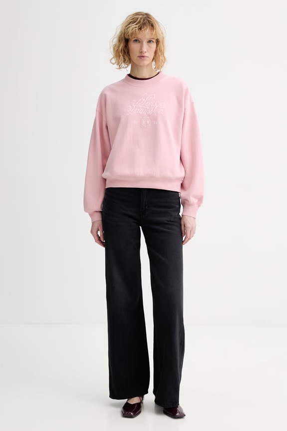 Levi's bluză GR VINTAGE BOXY CREW 005OZ roz SS26