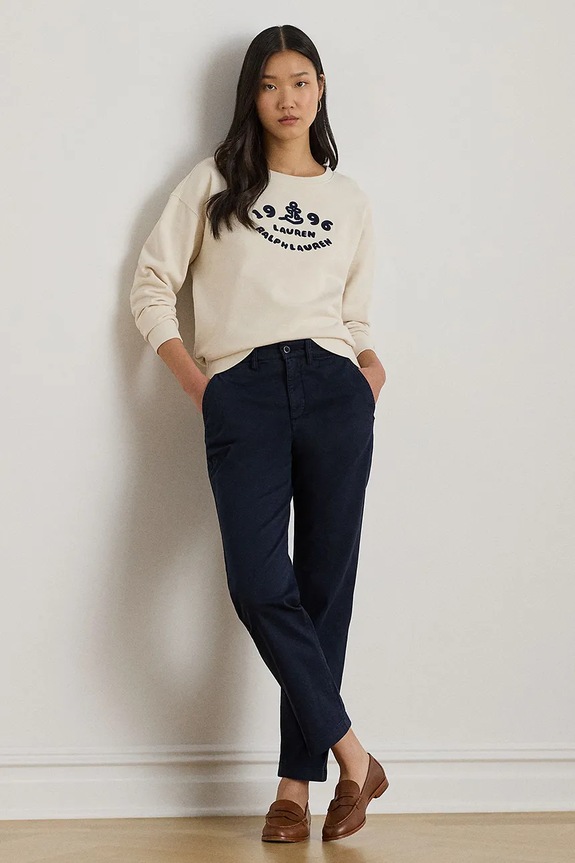 Îmbrăcăminte Lauren Ralph Lauren hanorac pentru femei, din bumbac 200P10151 bej