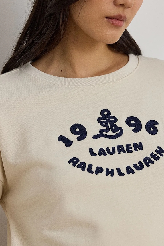 Lauren Ralph Lauren hanorac pentru femei, din bumbac bej 200P10151
