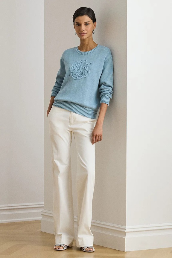 Îmbrăcăminte Lauren Ralph Lauren hanorac pentru femei, din bumbac 200P08805 albastru