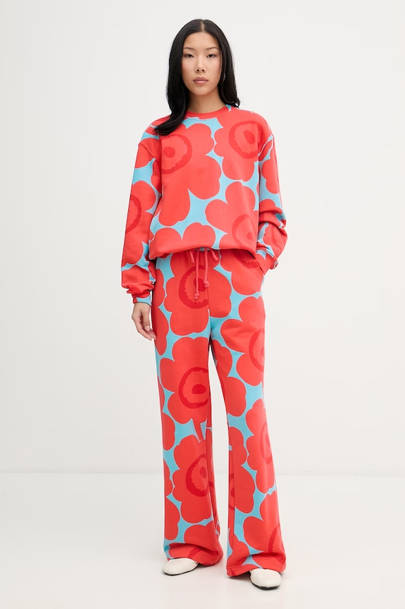 Marimekko mikina dámska bavlnená 095070 červená SS26
