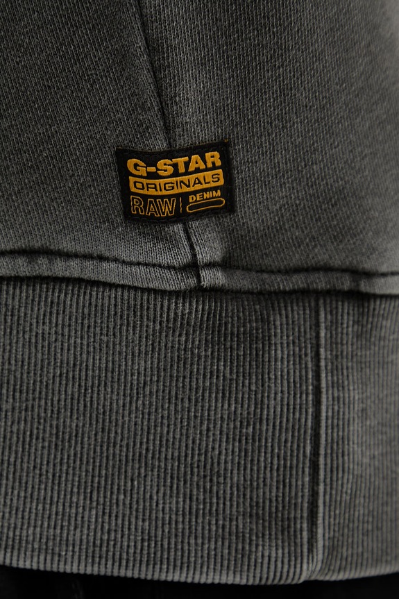 Bavlnená mikina G-Star Washed relaxed r D28752.D969 sivá