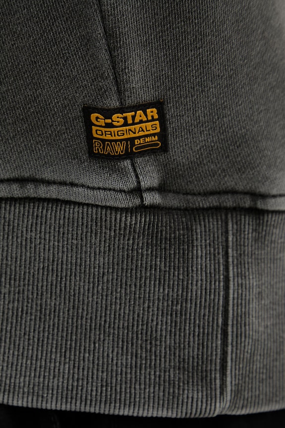 Bavlnená mikina G-Star Washed relaxed r D28752.D969 sivá