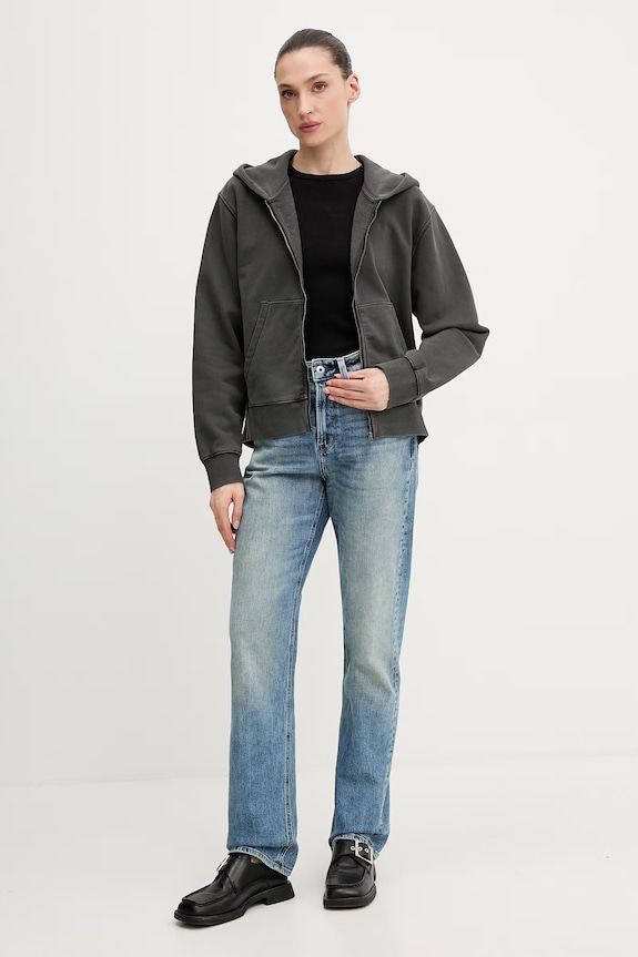 G-Star hanorac de bumbac Washed hdd zip relaxed D28754.D969 gri SS26