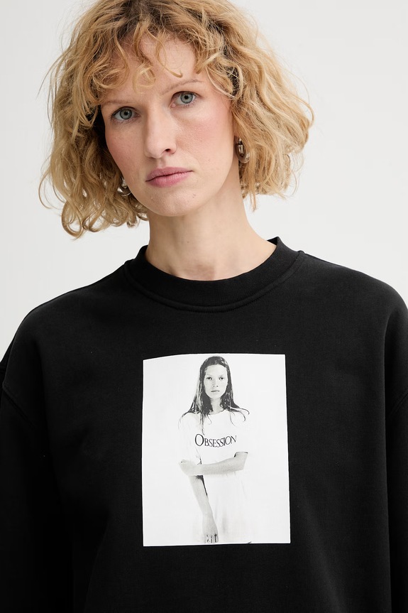 Calvin Klein dukserica ženska od pamuka crna LV040502WF