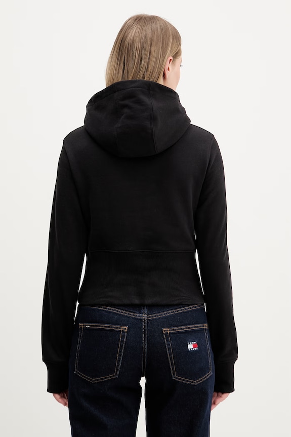 Odzież Tommy Jeans bluza z kapturem damska bawełniana DW0DW22355 czarny