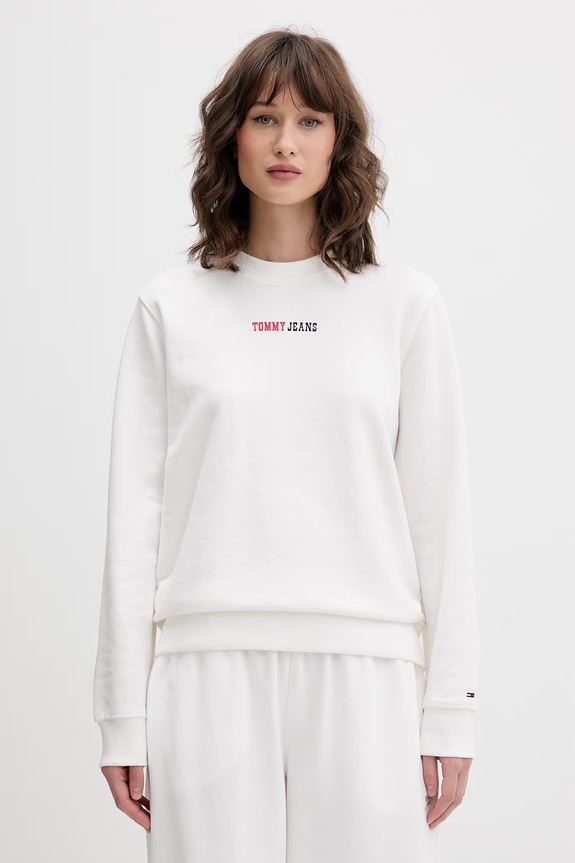 Tommy Jeans mikina dámská bavlněná bílá DW0DW22362