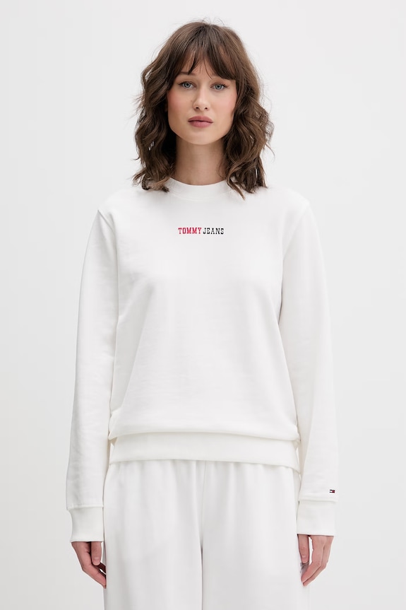 Tommy Jeans mikina dámská bavlněná bílá DW0DW22362