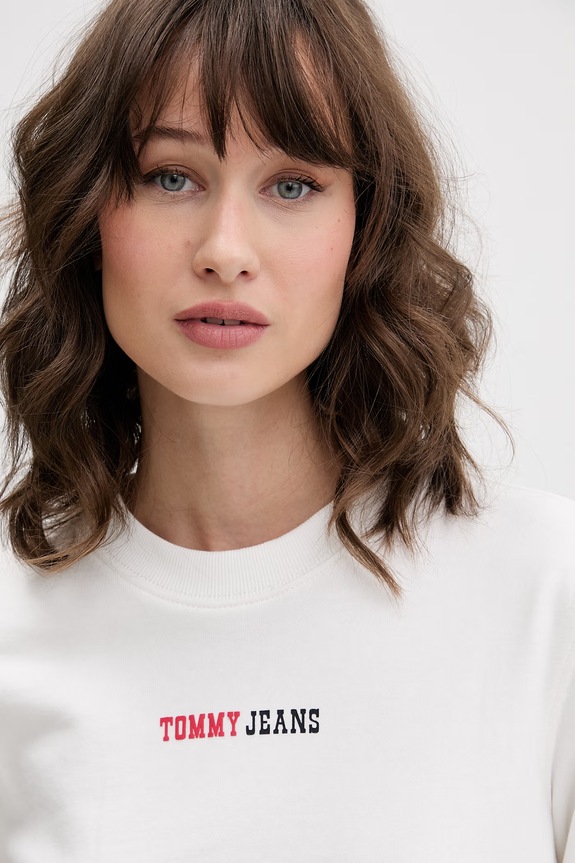 Tommy Jeans mikina dámská bavlněná bílá DW0DW22362