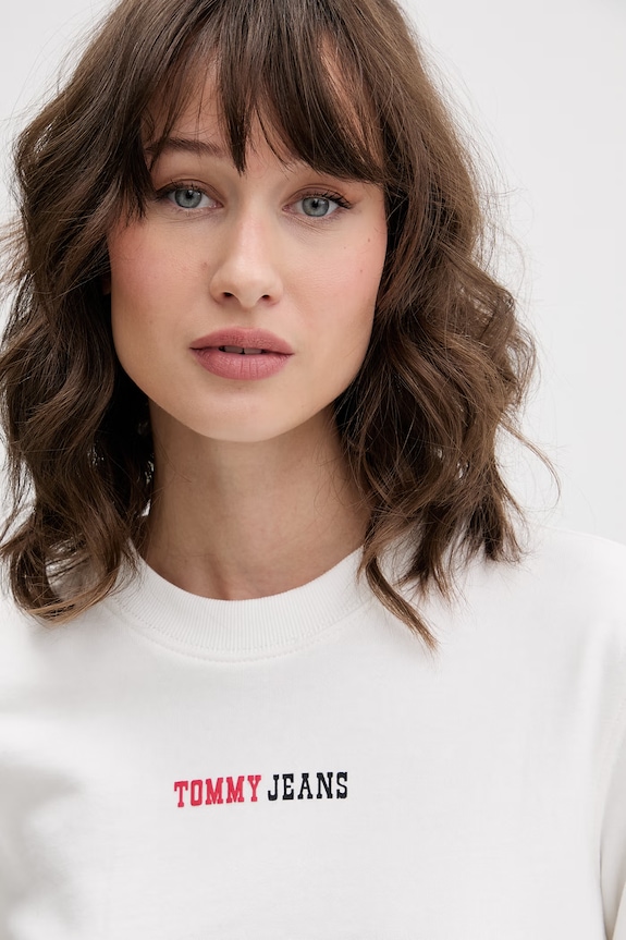 Tommy Jeans mikina dámská bavlněná bílá DW0DW22362