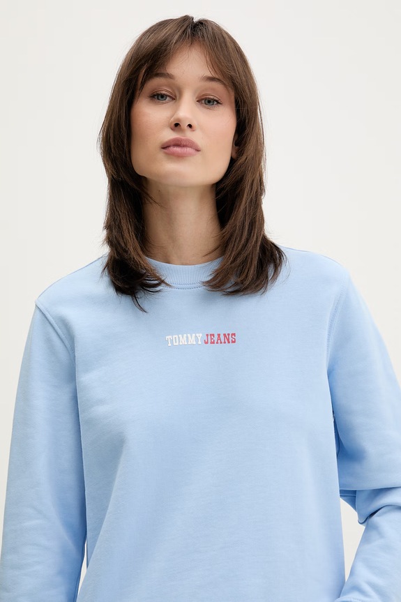 Tommy Jeans μπλούζα γυναικεία βαμβακερή μπλε DW0DW22362