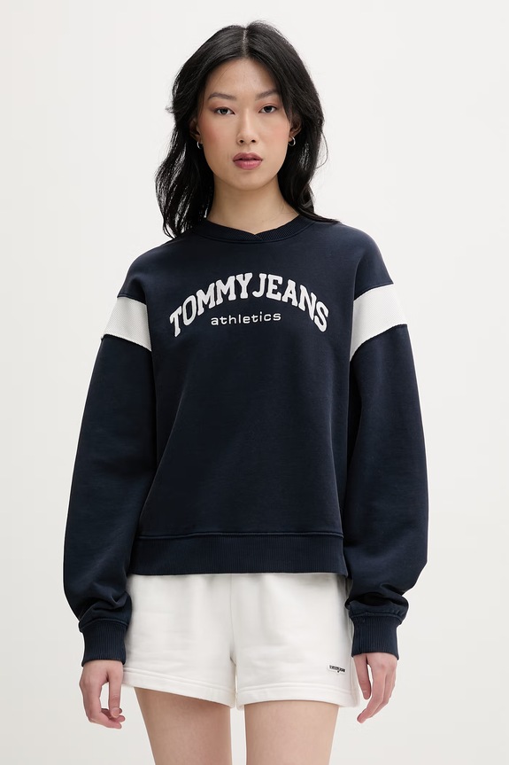 Tommy Jeans bluza damska bawełniana granatowy DW0DW22365